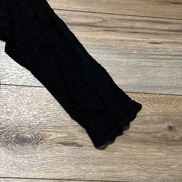 Johnny Was Antik Lace Collared Blouse SZ Small Long Sleeve Embroidered Black - Picture 14 of 14